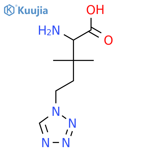 2-amino-3,3-dimethyl-5-(1H-1,2,3,4-tetrazol-1-yl)pentanoic acid structure
