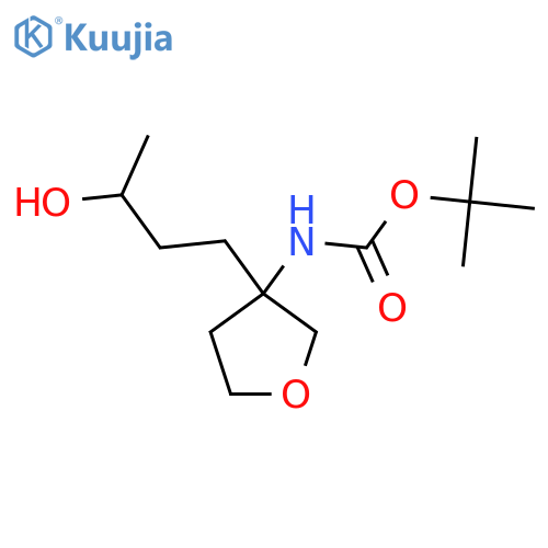 tert-butyl N-[3-(3-hydroxybutyl)oxolan-3-yl]carbamate structure