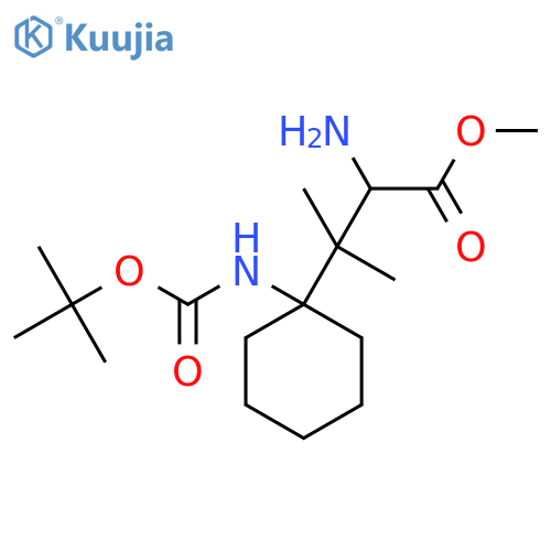 methyl 2-amino-3-(1-{(tert-butoxy)carbonylamino}cyclohexyl)-3-methylbutanoate structure