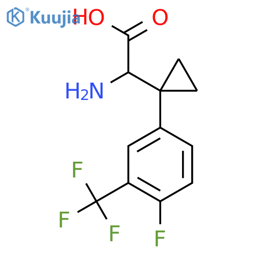 2-amino-2-{1-4-fluoro-3-(trifluoromethyl)phenylcyclopropyl}acetic acid structure
