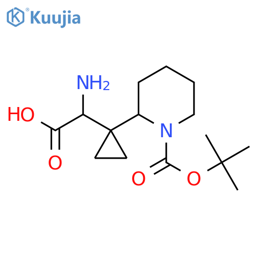 2-amino-2-(1-{1-(tert-butoxy)carbonylpiperidin-2-yl}cyclopropyl)acetic acid structure