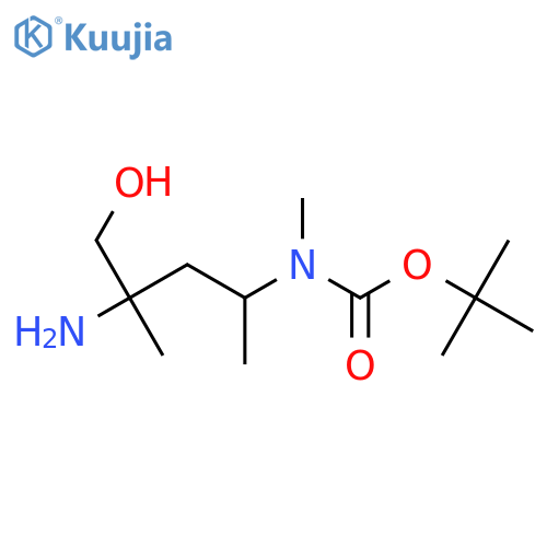 tert-butyl N-(4-amino-5-hydroxy-4-methylpentan-2-yl)-N-methylcarbamate structure