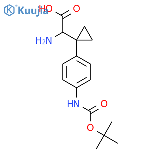 2-amino-2-1-(4-{(tert-butoxy)carbonylamino}phenyl)cyclopropylacetic acid structure