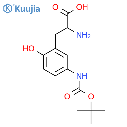 2-amino-3-(5-{(tert-butoxy)carbonylamino}-2-hydroxyphenyl)propanoic acid structure