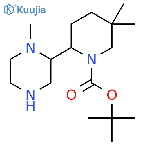 tert-butyl 5,5-dimethyl-2-(1-methylpiperazin-2-yl)piperidine-1-carboxylate structure