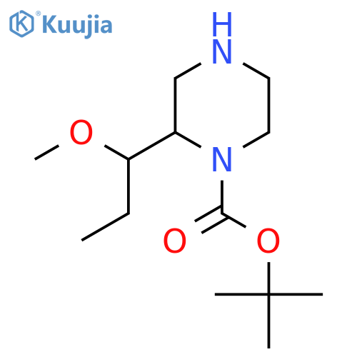 tert-butyl 2-(1-methoxypropyl)piperazine-1-carboxylate structure