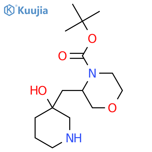 tert-butyl 3-(3-hydroxypiperidin-3-yl)methylmorpholine-4-carboxylate structure