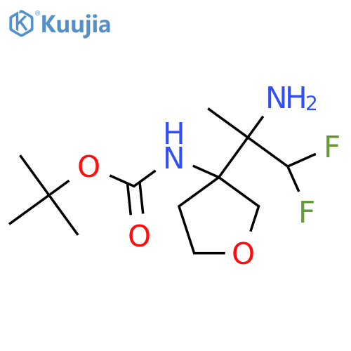 tert-butyl N-[3-(2-amino-1,1-difluoropropan-2-yl)oxolan-3-yl]carbamate structure
