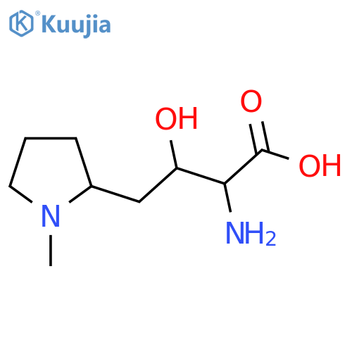 2-amino-3-hydroxy-4-(1-methylpyrrolidin-2-yl)butanoic acid structure