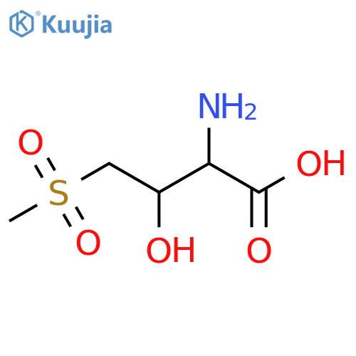 2-amino-3-hydroxy-4-methanesulfonylbutanoic acid structure