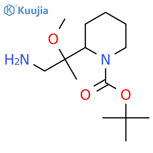 tert-butyl 2-(1-amino-2-methoxypropan-2-yl)piperidine-1-carboxylate structure