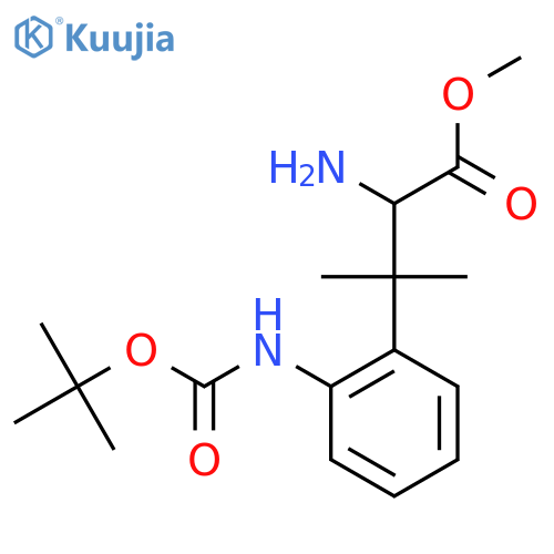 methyl 2-amino-3-(2-{(tert-butoxy)carbonylamino}phenyl)-3-methylbutanoate structure