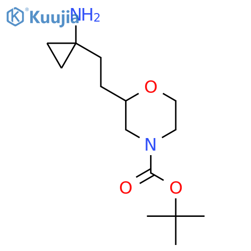 tert-butyl 2-2-(1-aminocyclopropyl)ethylmorpholine-4-carboxylate structure