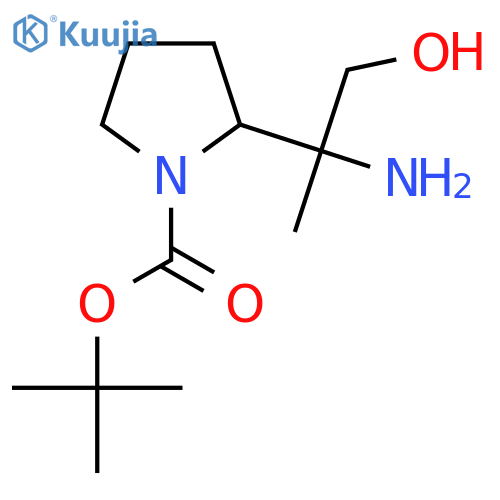 tert-butyl 2-(2-amino-1-hydroxypropan-2-yl)pyrrolidine-1-carboxylate structure