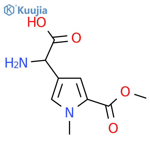 2-amino-2-5-(methoxycarbonyl)-1-methyl-1H-pyrrol-3-ylacetic acid structure