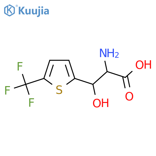 2-amino-3-hydroxy-3-5-(trifluoromethyl)thiophen-2-ylpropanoic acid structure