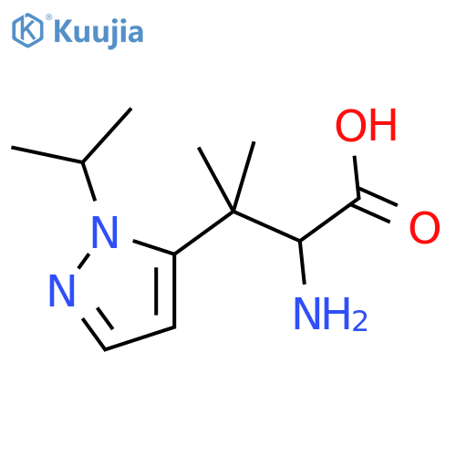 2-amino-3-methyl-3-1-(propan-2-yl)-1H-pyrazol-5-ylbutanoic acid structure