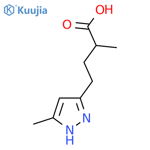 2-methyl-4-(5-methyl-1H-pyrazol-3-yl)butanoic acid structure
