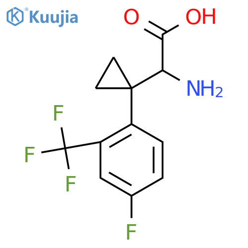 2-amino-2-{1-4-fluoro-2-(trifluoromethyl)phenylcyclopropyl}acetic acid structure