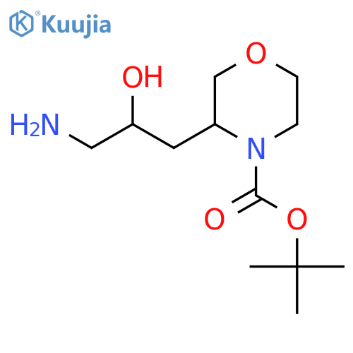 tert-butyl 3-(3-amino-2-hydroxypropyl)morpholine-4-carboxylate structure