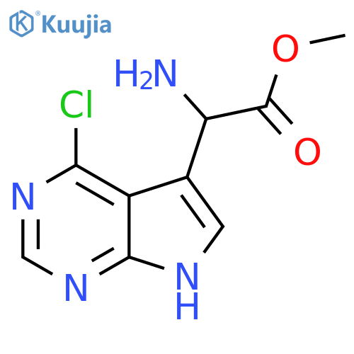 methyl 2-amino-2-{4-chloro-7H-pyrrolo2,3-dpyrimidin-5-yl}acetate structure