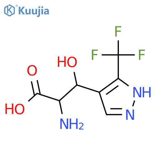 2-amino-3-hydroxy-3-3-(trifluoromethyl)-1H-pyrazol-4-ylpropanoic acid structure