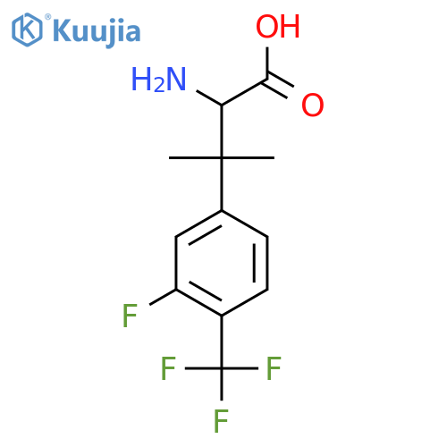 2-amino-3-3-fluoro-4-(trifluoromethyl)phenyl-3-methylbutanoic acid structure