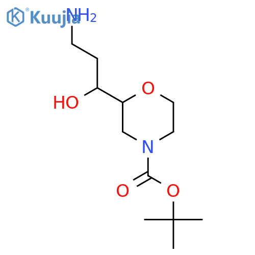 tert-butyl 2-(3-amino-1-hydroxypropyl)morpholine-4-carboxylate structure