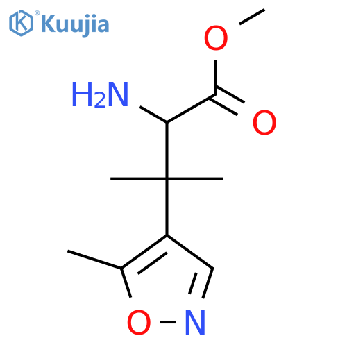 methyl 2-amino-3-methyl-3-(5-methyl-1,2-oxazol-4-yl)butanoate structure
