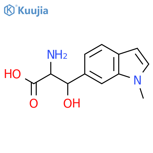2-amino-3-hydroxy-3-(1-methyl-1H-indol-6-yl)propanoic acid structure
