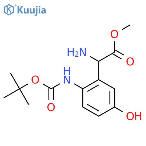 methyl 2-amino-2-(2-{(tert-butoxy)carbonylamino}-5-hydroxyphenyl)acetate structure