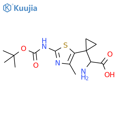 2-amino-2-1-(2-{(tert-butoxy)carbonylamino}-4-methyl-1,3-thiazol-5-yl)cyclopropylacetic acid structure