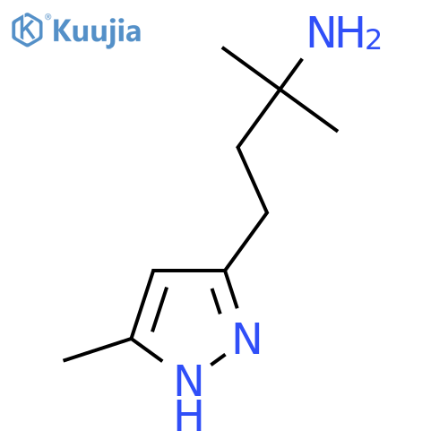 2-methyl-4-(5-methyl-1H-pyrazol-3-yl)butan-2-amine structure
