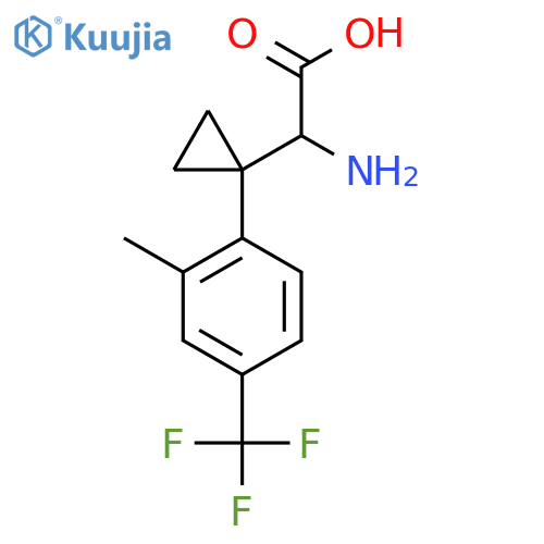 2-amino-2-{1-2-methyl-4-(trifluoromethyl)phenylcyclopropyl}acetic acid structure