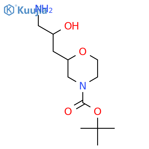 tert-butyl 2-(3-amino-2-hydroxypropyl)morpholine-4-carboxylate structure