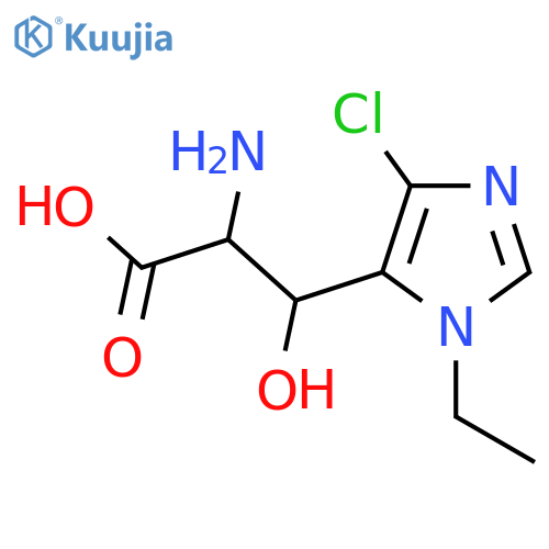 2-amino-3-(4-chloro-1-ethyl-1H-imidazol-5-yl)-3-hydroxypropanoic acid structure