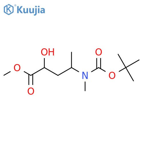 methyl 4-{(tert-butoxy)carbonyl(methyl)amino}-2-hydroxypentanoate structure