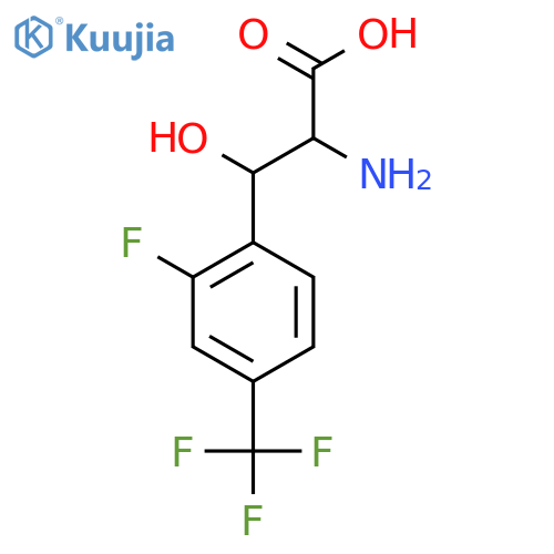 2-amino-3-2-fluoro-4-(trifluoromethyl)phenyl-3-hydroxypropanoic acid structure