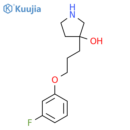 3-3-(3-fluorophenoxy)propylpyrrolidin-3-ol structure