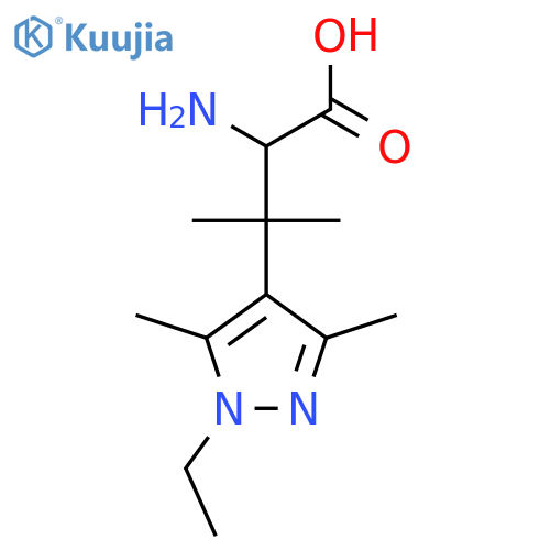 2-amino-3-(1-ethyl-3,5-dimethyl-1H-pyrazol-4-yl)-3-methylbutanoic acid structure