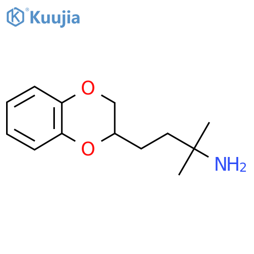 4-(2,3-dihydro-1,4-benzodioxin-2-yl)-2-methylbutan-2-amine structure