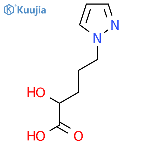 2-hydroxy-5-(1H-pyrazol-1-yl)pentanoic acid structure