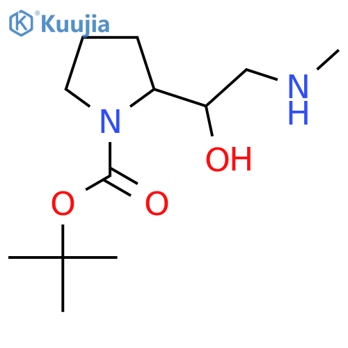 tert-butyl 2-1-hydroxy-2-(methylamino)ethylpyrrolidine-1-carboxylate structure