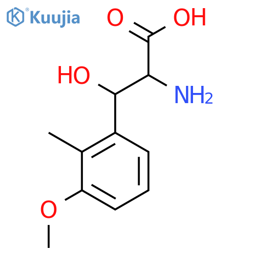 2-amino-3-hydroxy-3-(3-methoxy-2-methylphenyl)propanoic acid structure