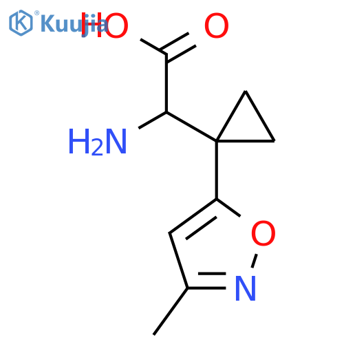 2-amino-2-1-(3-methyl-1,2-oxazol-5-yl)cyclopropylacetic acid structure