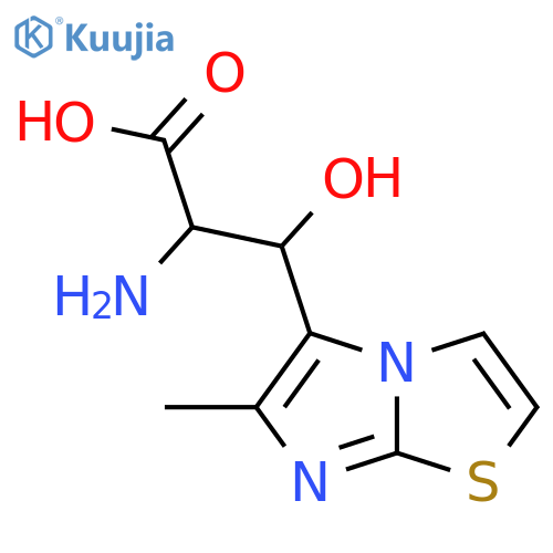2-amino-3-hydroxy-3-{6-methylimidazo2,1-b1,3thiazol-5-yl}propanoic acid structure