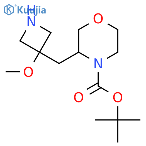 tert-butyl 3-(3-methoxyazetidin-3-yl)methylmorpholine-4-carboxylate structure