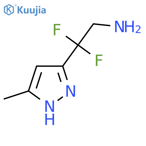2,2-difluoro-2-(5-methyl-1H-pyrazol-3-yl)ethan-1-amine structure