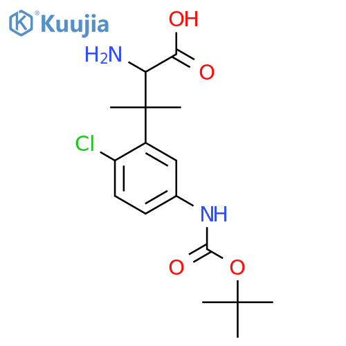 2-amino-3-(5-{(tert-butoxy)carbonylamino}-2-chlorophenyl)-3-methylbutanoic acid structure