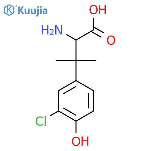 2-amino-3-(3-chloro-4-hydroxyphenyl)-3-methylbutanoic acid structure
